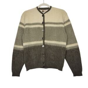 Vintage 60s 70s Mohair Blend Cardigan Milwaukee Knit Medium Cobain Sweater